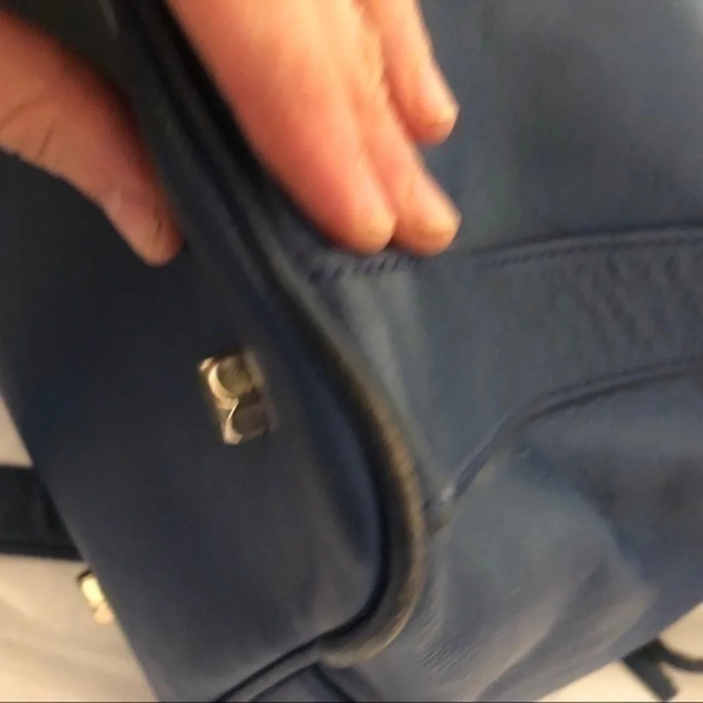 Rebecca MINKOFF blue leather satchel two way bag